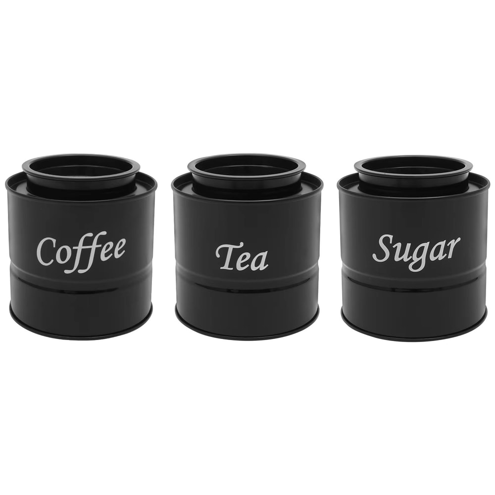 3Piece Airtight Coffee Tea And Sugar Canister Set For Kitchen Countertop Storage 12