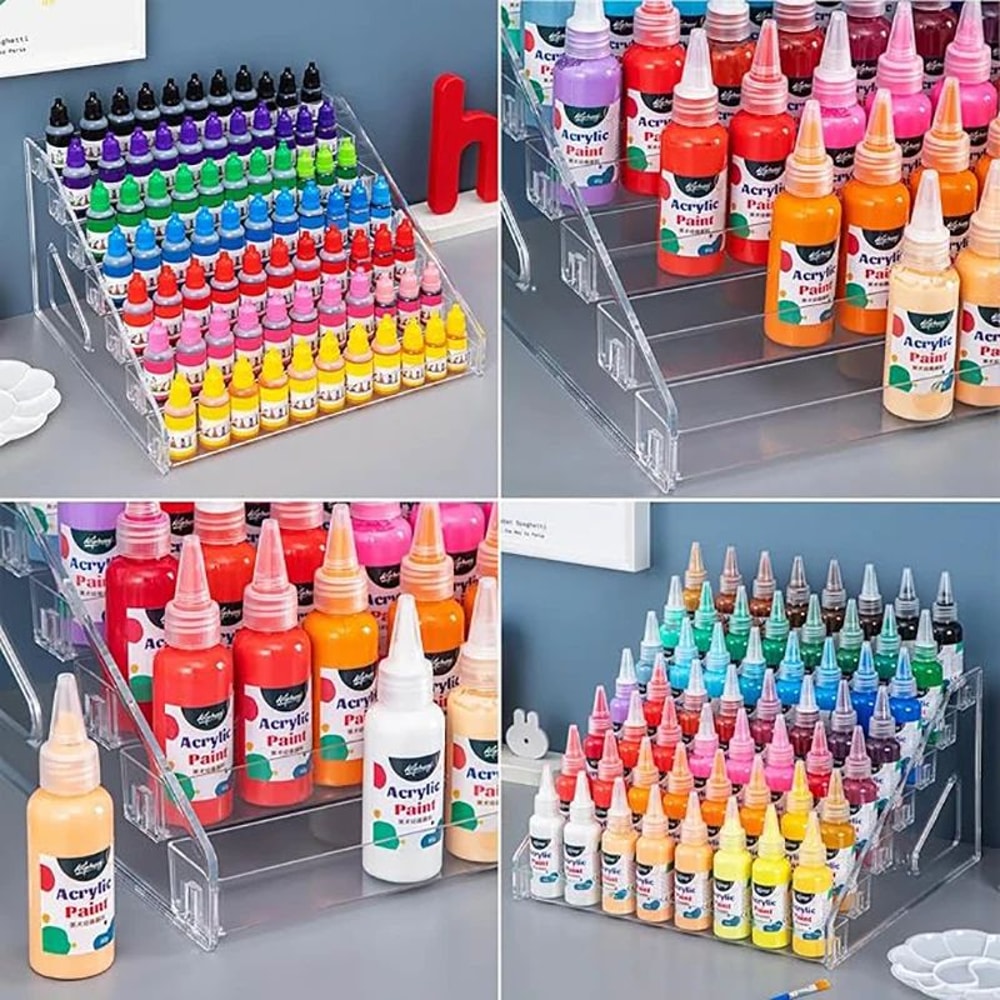 ClearView 7 Layer Mini Paint Storage Rack Compact Acrylic Organizer 1