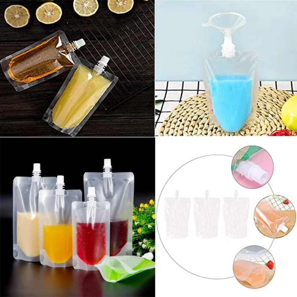 TravelSip Reusable Drink Pouches With Spout 100ml500ml Portable Beverage Bags 5