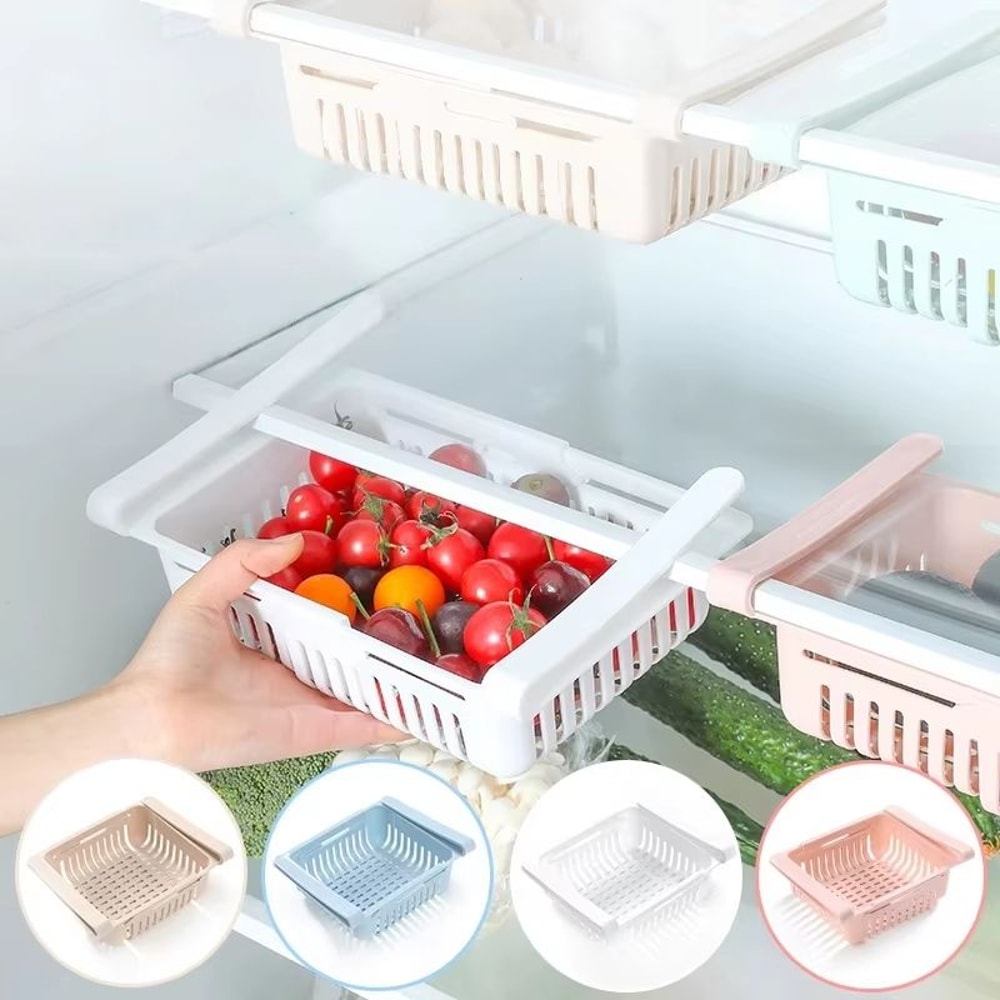 PullOut Refrigerator Drawer Organizer With Adjustable Shelf Fit And FreshKeeping Design 1