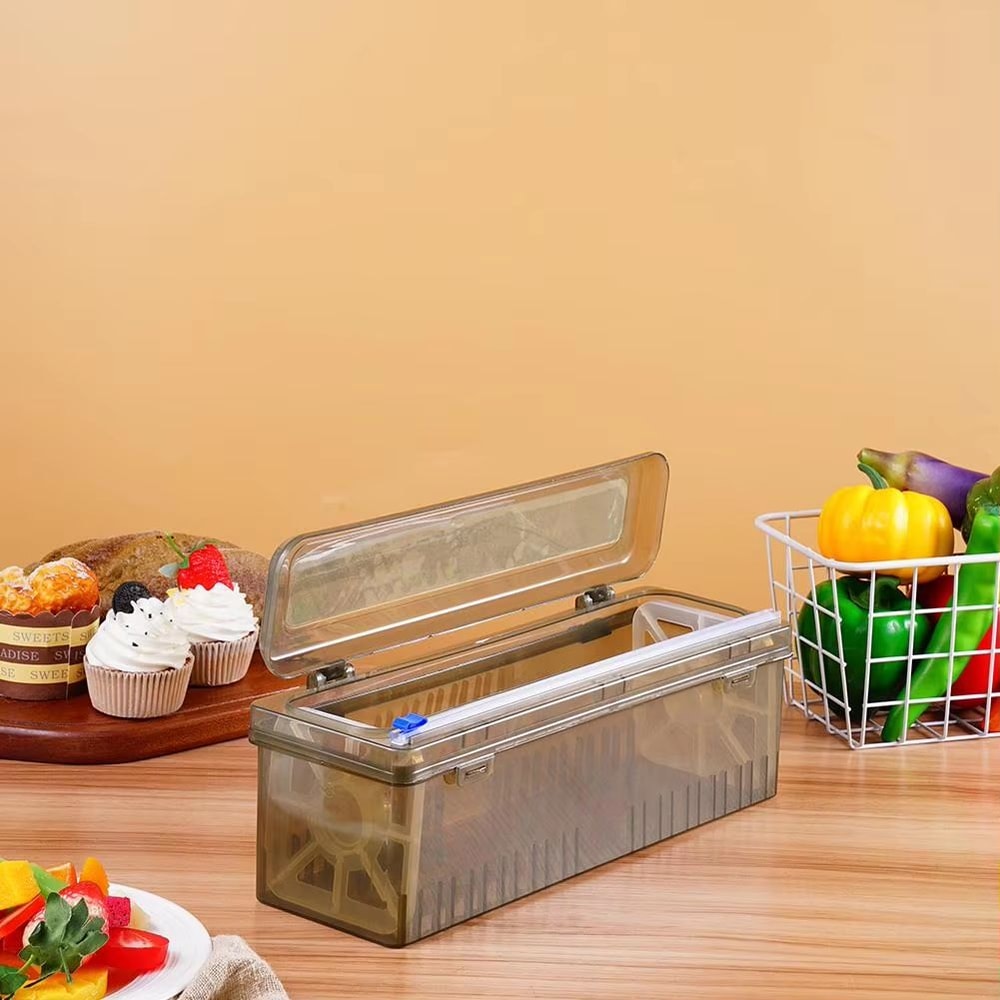 Magnetic Plastic Wrap Dispenser With Slide Cutter For Easy Kitchen Organization 2