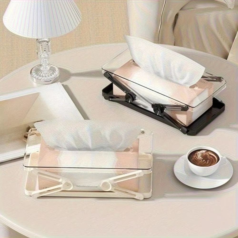 Adjustable Lift Tissue Storage Box With AntiSlip Base And Expandable Paper Towel Holder 5
