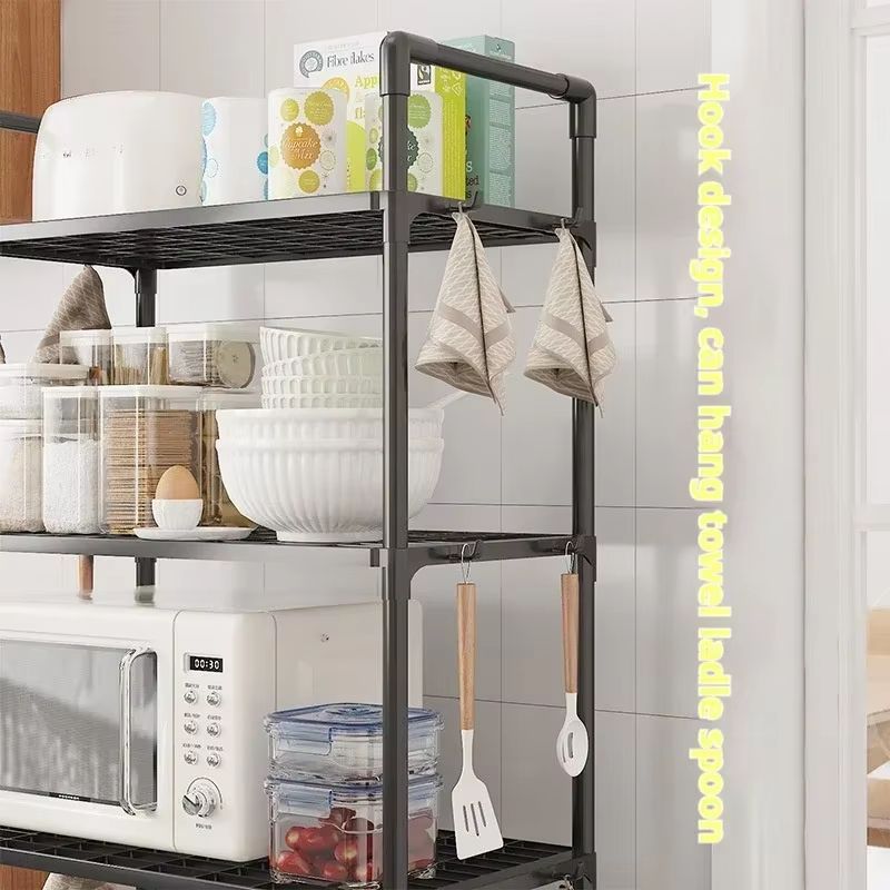 MultiLayer Floor Standing Kitchen Storage Rack For Microwave And Cookware Organization 1
