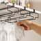 Stainless Steel Hanging Wine Glass Holder Under Cabinet Space Saving Rack 2
