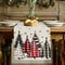Retro Plaid Christmas Tree Table Runner Cozy Holiday Dining Decor 1