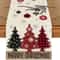 Retro Plaid Christmas Tree Table Runner Cozy Holiday Dining Decor 8