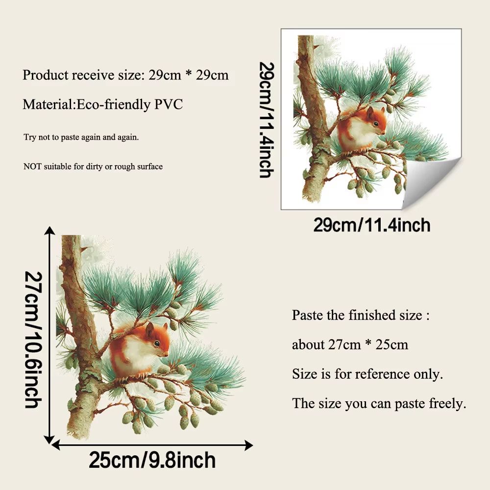 Cute Squirrel Harvest Wall Sticker Set For Bedroom And Window Decor 1