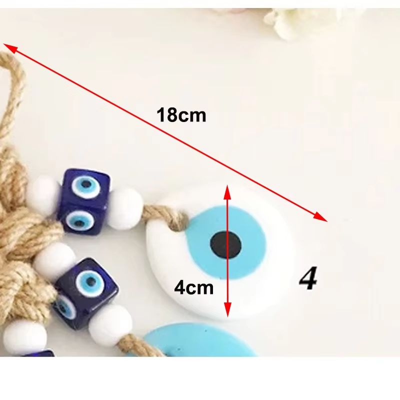 Colorful Turkish Evil Eye Glass Wall Hanging With Multicolor Beads For Home Protection 9