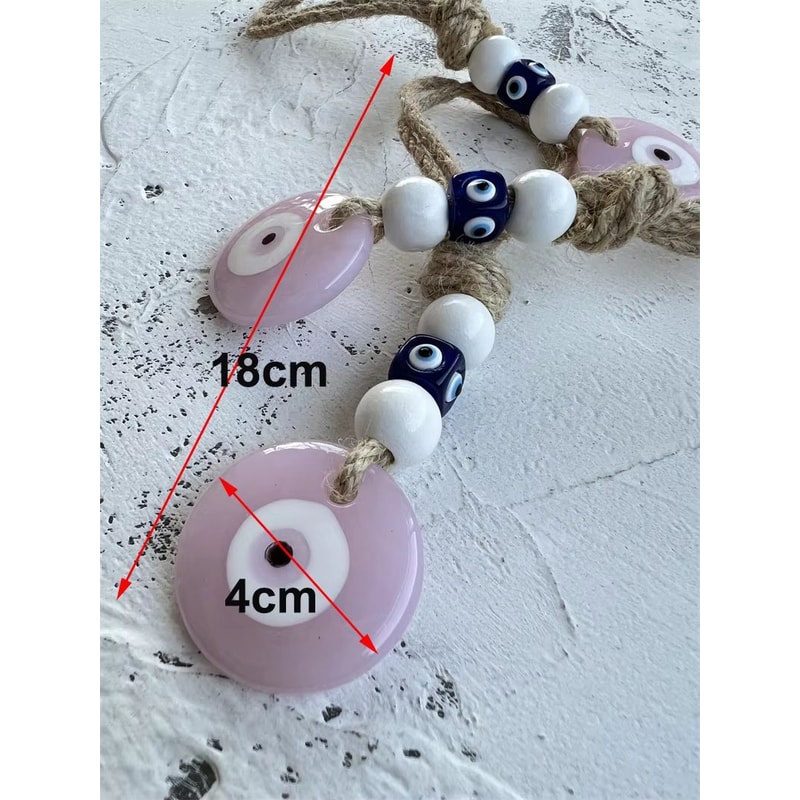 Colorful Turkish Evil Eye Glass Wall Hanging With Multicolor Beads For Home Protection 13