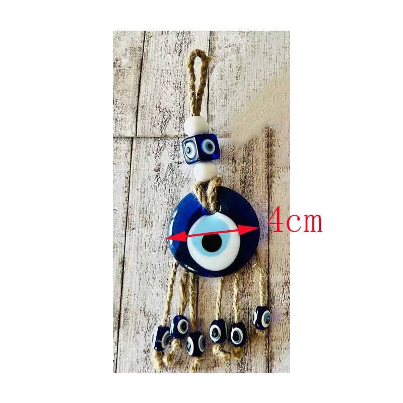 Colorful Turkish Evil Eye Glass Wall Hanging With Multicolor Beads For Home Protection 15