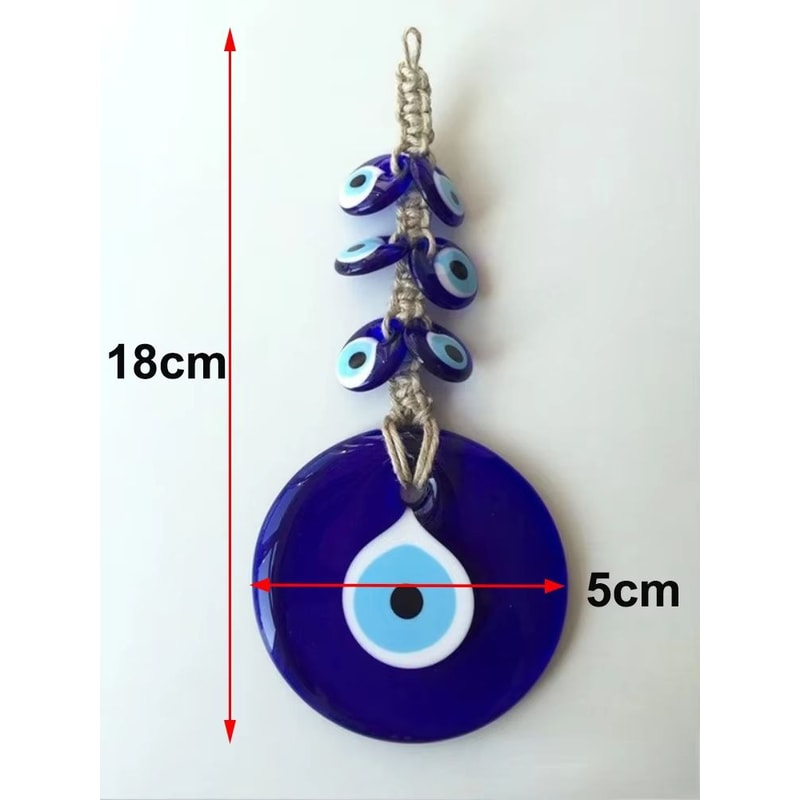 Colorful Turkish Evil Eye Glass Wall Hanging With Multicolor Beads For Home Protection 8