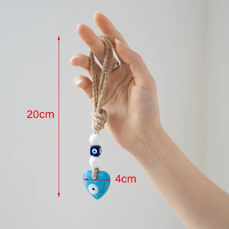 Colorful Turkish Evil Eye Glass Wall Hanging With Multicolor Beads For Home Protection 22