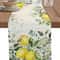 Eucalyptus Lemon Floral Linen Table Runner For Dining Table Decor 0