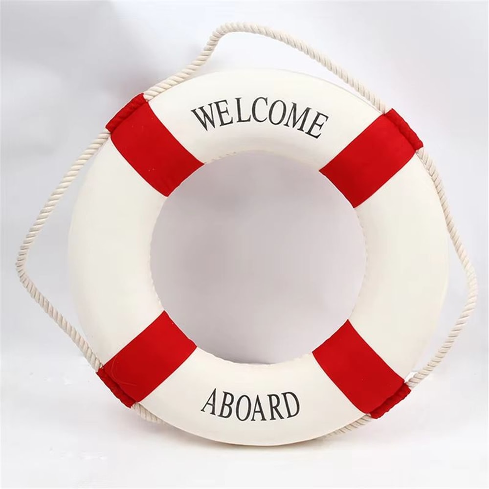 Nautical Welcome Life Buoy Wall Hanging Coastal Beach Decor 6