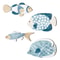 Coastal Wooden Fish Wall Decor Set Nautical Beach Vintage Indoor Outdoor Art 6