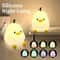 Cute Pear Silicone Night Light 7Color Touch Dimmable USB Rechargeable Lamp 0
