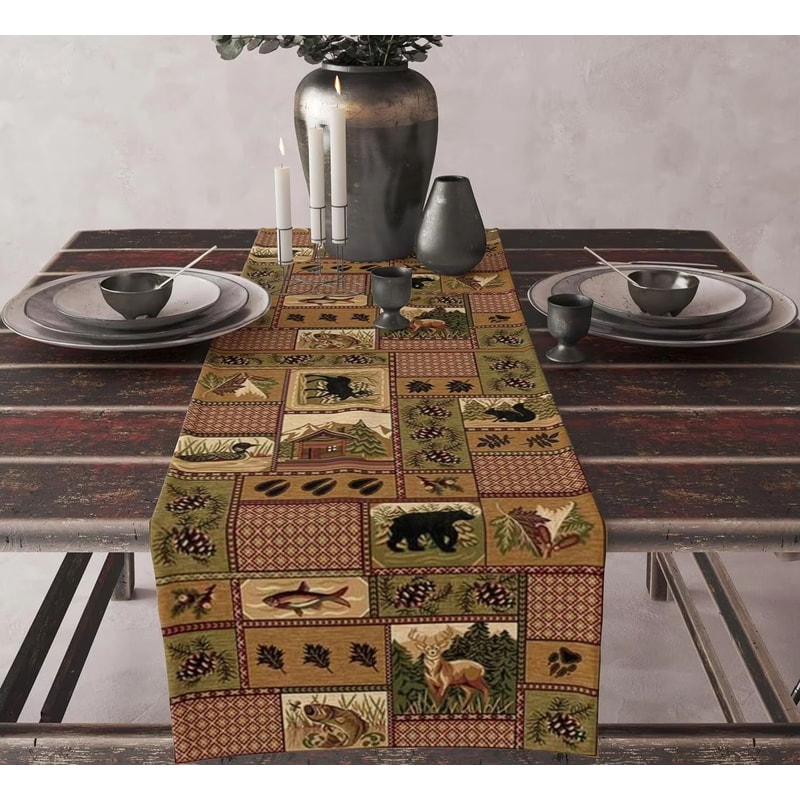 Aztec Boho Linen Table Runner Geometric Tribal Dining Table Decor 9