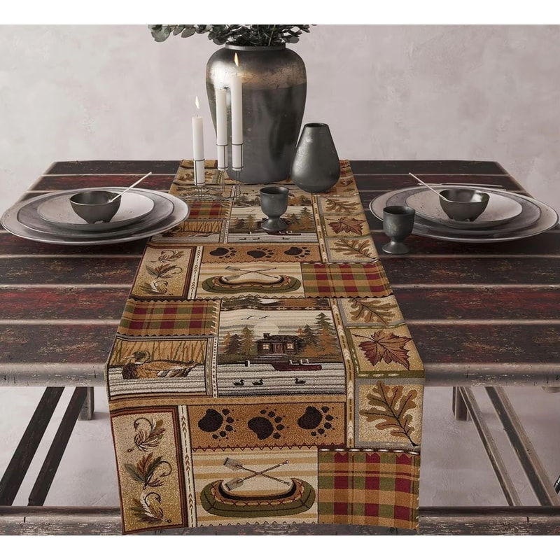 Aztec Boho Linen Table Runner Geometric Tribal Dining Table Decor 13
