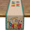 Happy Purim Carnival Linen Table Runner With Masque And Crown Design 0