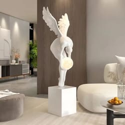 modern nordic luminous wing sculpture resin statue for living room decor