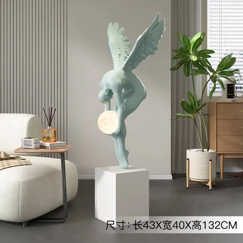 Modern Nordic Luminous Wing Sculpture Resin Statue For Living Room Decor 7