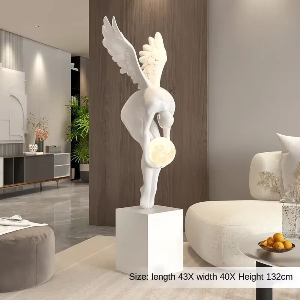 Modern Nordic Luminous Wing Sculpture Resin Statue For Living Room Decor 8