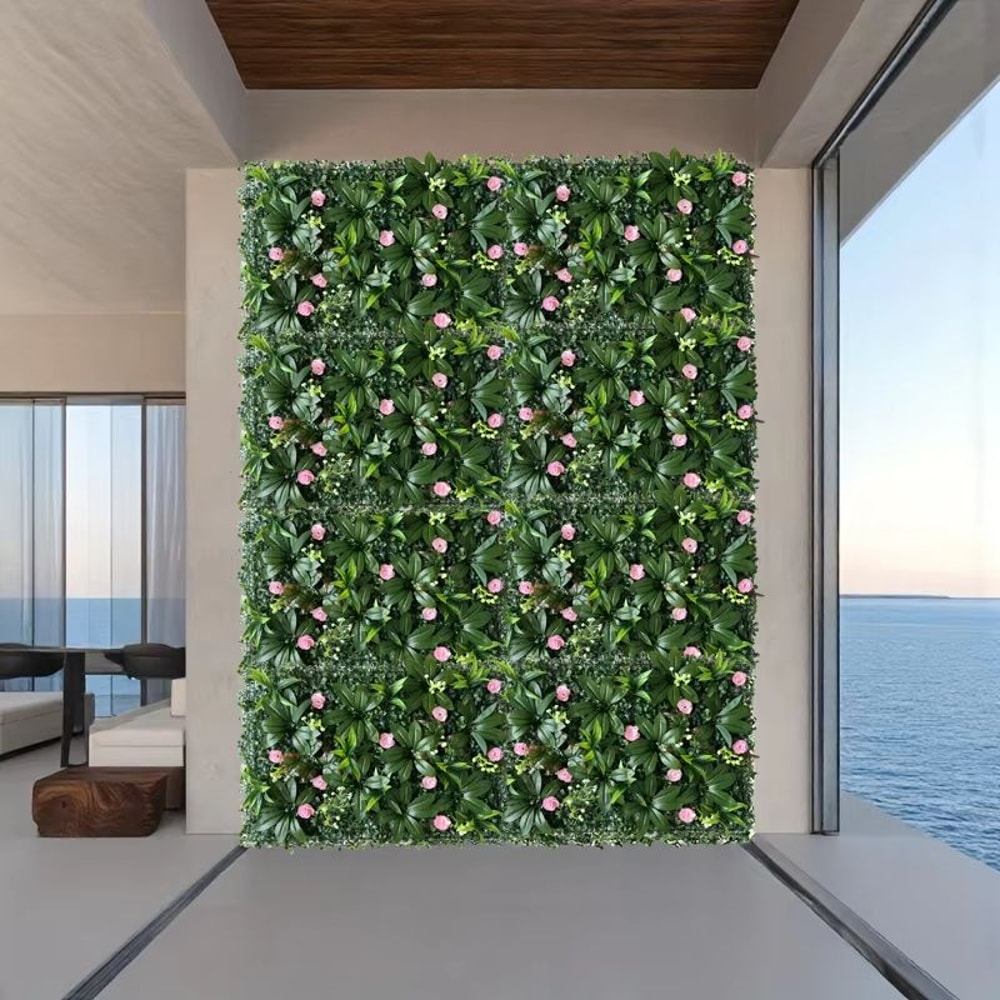 Artificial Green Plant Wall Panels Lush Garden Backdrop Outdoor Indoor Decor 3