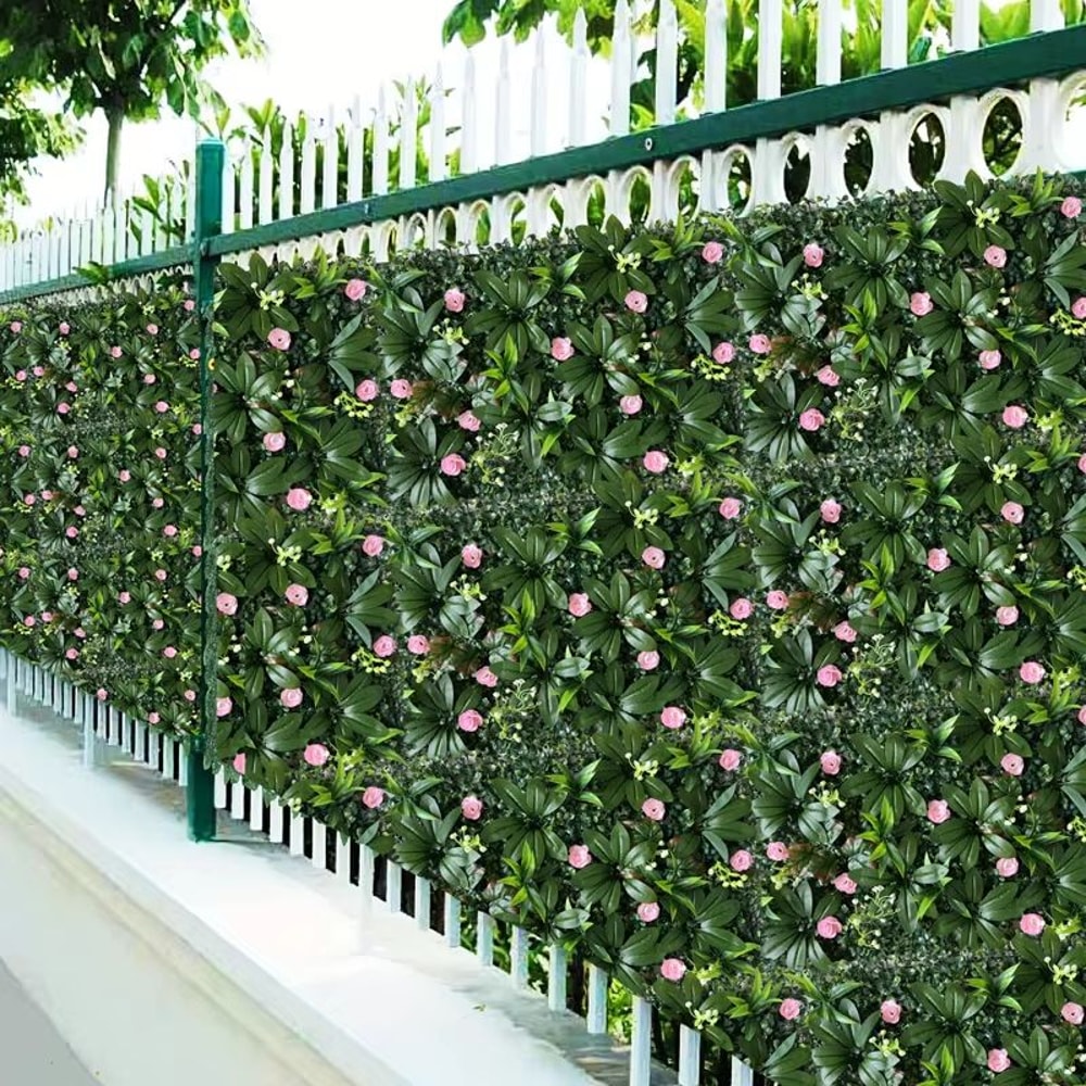 Artificial Green Plant Wall Panels Lush Garden Backdrop Outdoor Indoor Decor 4