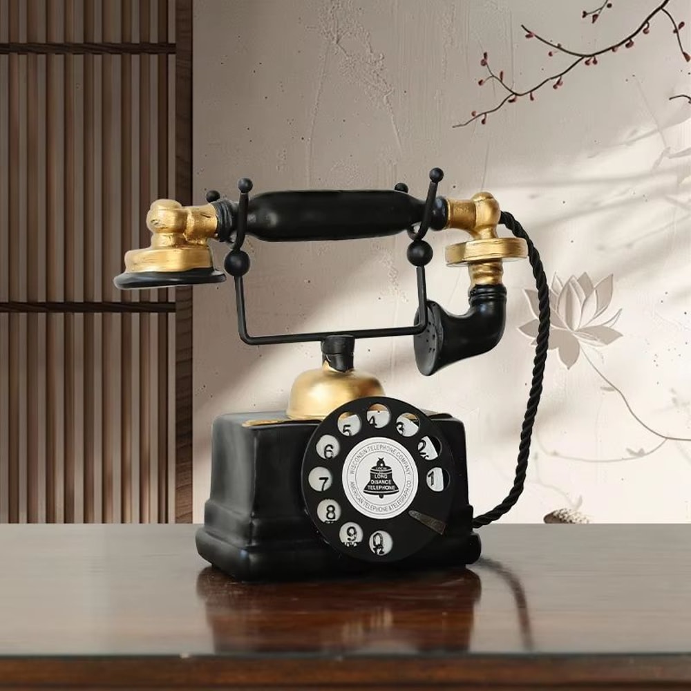Vintage Retro Telephone Decor Classic Aged Style Home Ornament 1