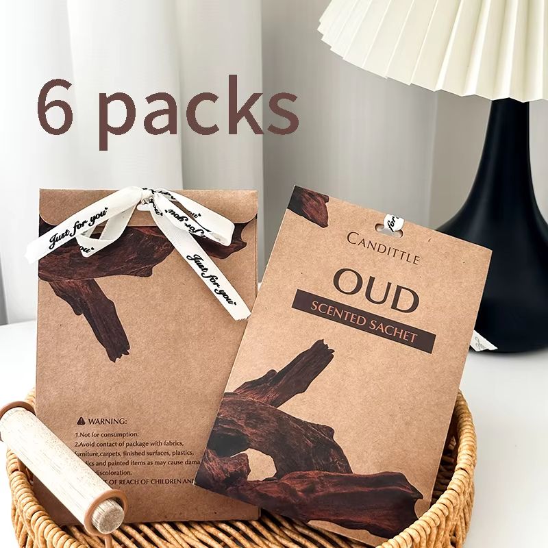 6Pack Oud Lavender Sandalwood Scented Sachet Set LongLasting Closet Car Freshener 10