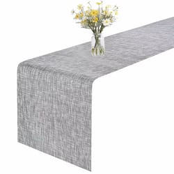 heat-resistant woven vinyl table runner non-slip washable pvc decor