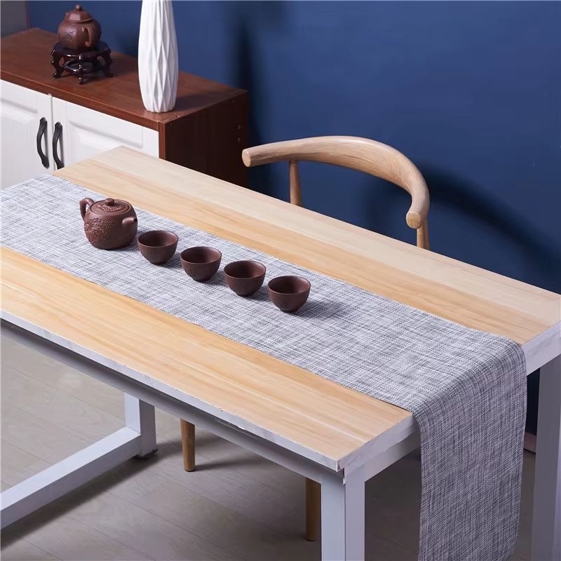 HeatResistant Woven Vinyl Table Runner NonSlip Washable PVC Decor 5