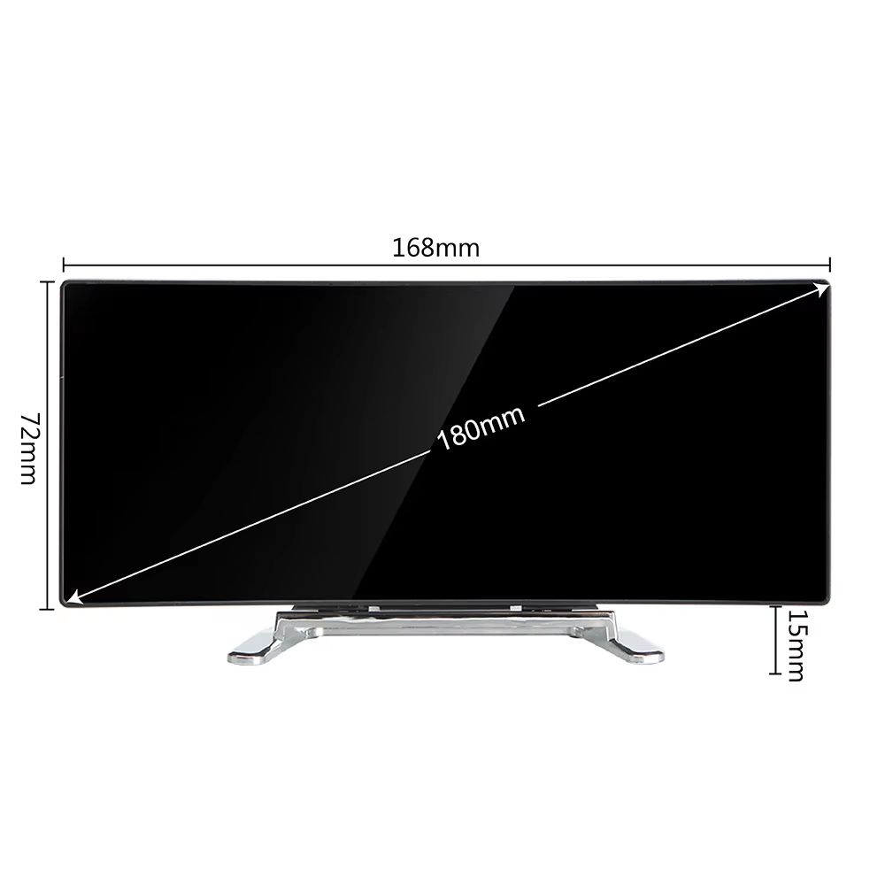 Curved LED Mirror Alarm Clock Dimmable Large Display Desk Clock 5