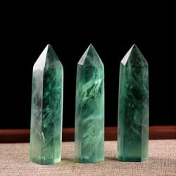 natural green fluorite crystal wand polished obelisk decor stone