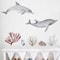 Underwater Ocean Wall Stickers Watercolor Fish Coral Removable Decor 4