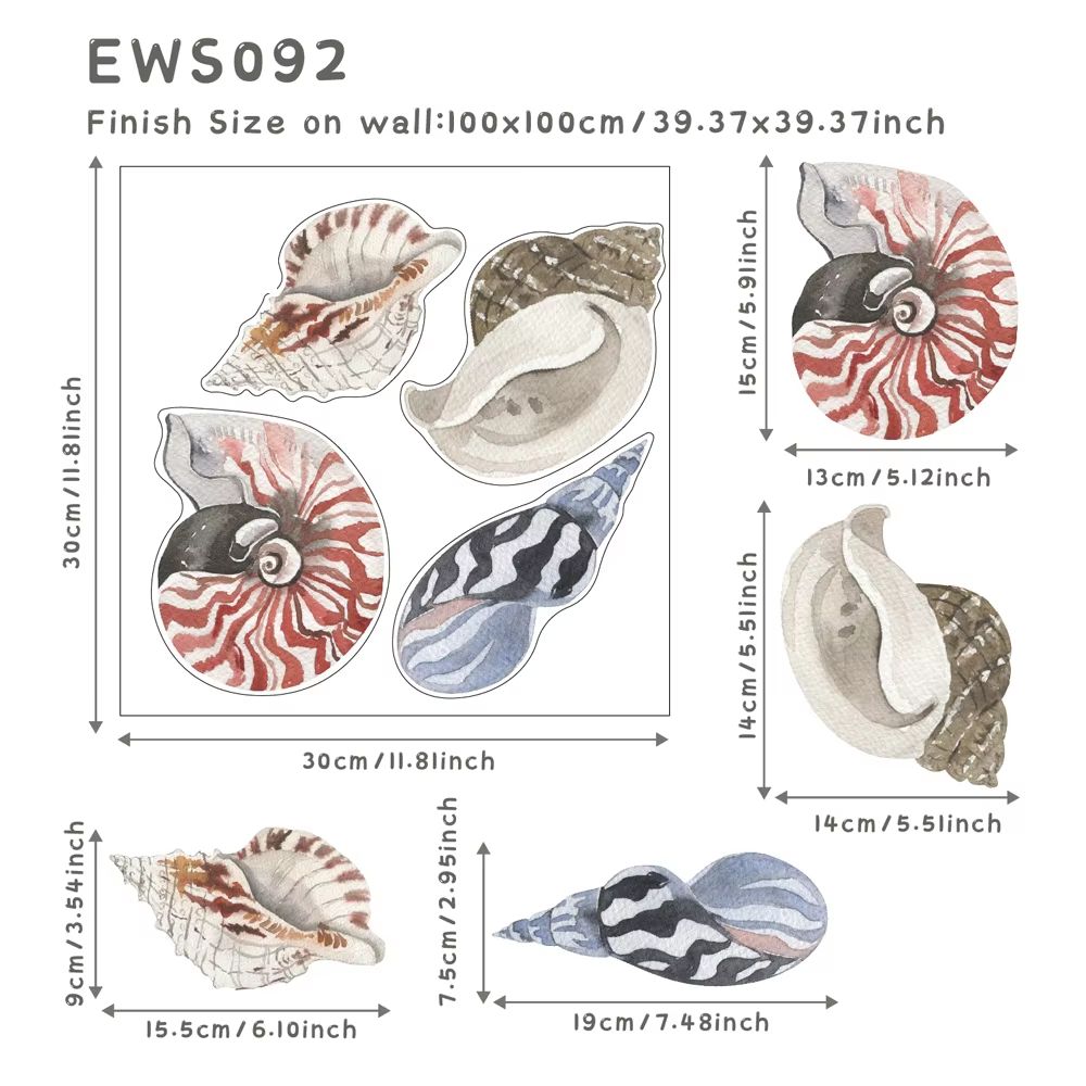 Underwater Ocean Wall Stickers Watercolor Fish Coral Removable Decor 7