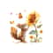 Rustic Watercolor Squirrel Sunflower Wall Decal Removable Window Sticker 4