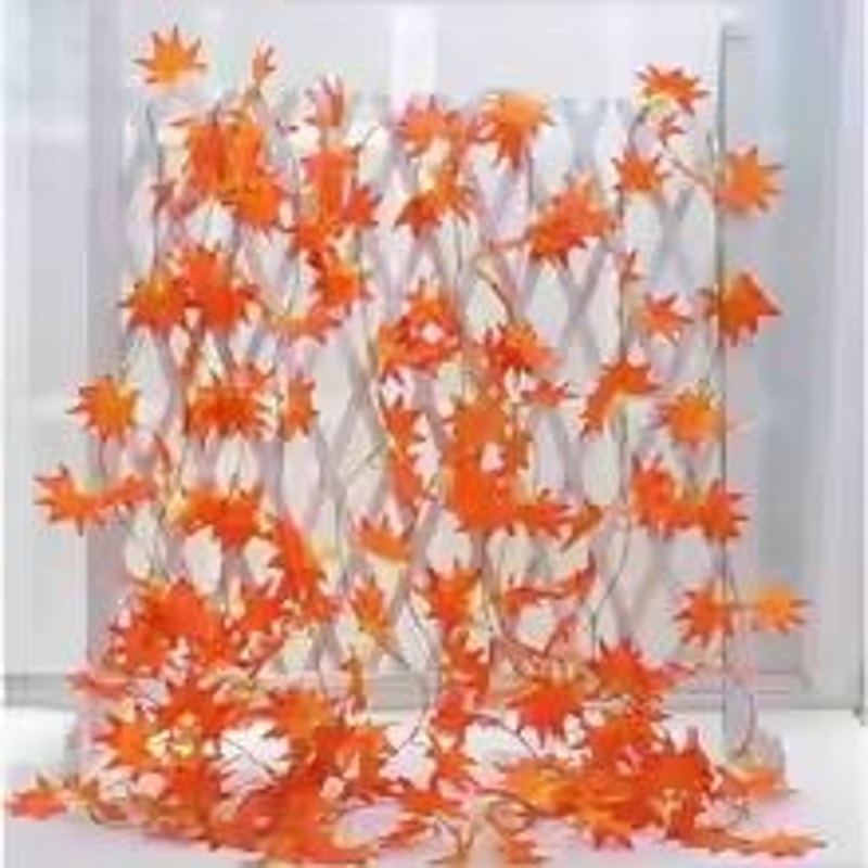 Artificial Red Maple Leaf Vine Garland For Fall Halloween And Thanksgiving Decor 755ft 1