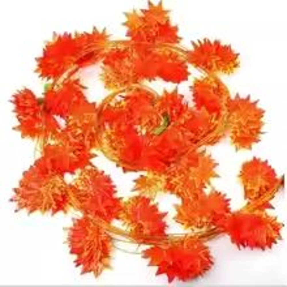 Artificial Red Maple Leaf Vine Garland For Fall Halloween And Thanksgiving Decor 755ft 2