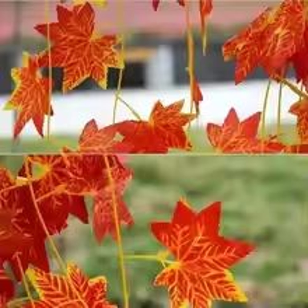 Artificial Red Maple Leaf Vine Garland For Fall Halloween And Thanksgiving Decor 755ft 4