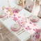 Spring Cherry Blossom Linen Table Runner For Farmhouse Wedding And Dining Decor 1