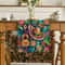 Mexican Fiesta Linen Table Runner With Cactus And Day Of The Dead Design 1