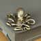 Retro Brass Octopus Figurine Mini Nautical Desk Ornament And Tea Pet Decor 0