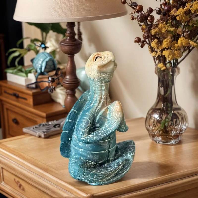 Resin Meditation Turtle Statue Zen Figurine For Home And Garden Decor 4