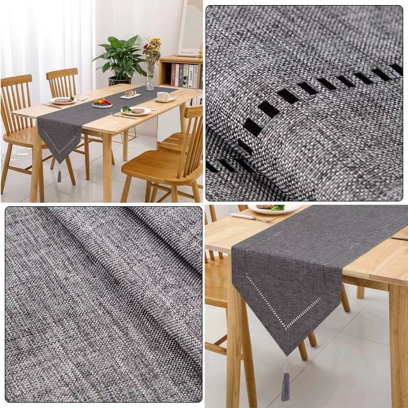 Modern Linen Table Runner For Dining Table Elegant Solid Color Table Decor 4
