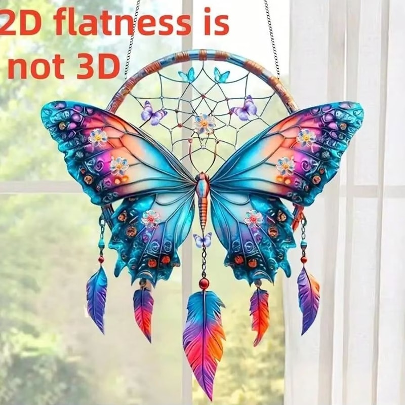 Shiny Butterfly Feather Pendant Elegant Hanging Decor For Home And Gifts 1