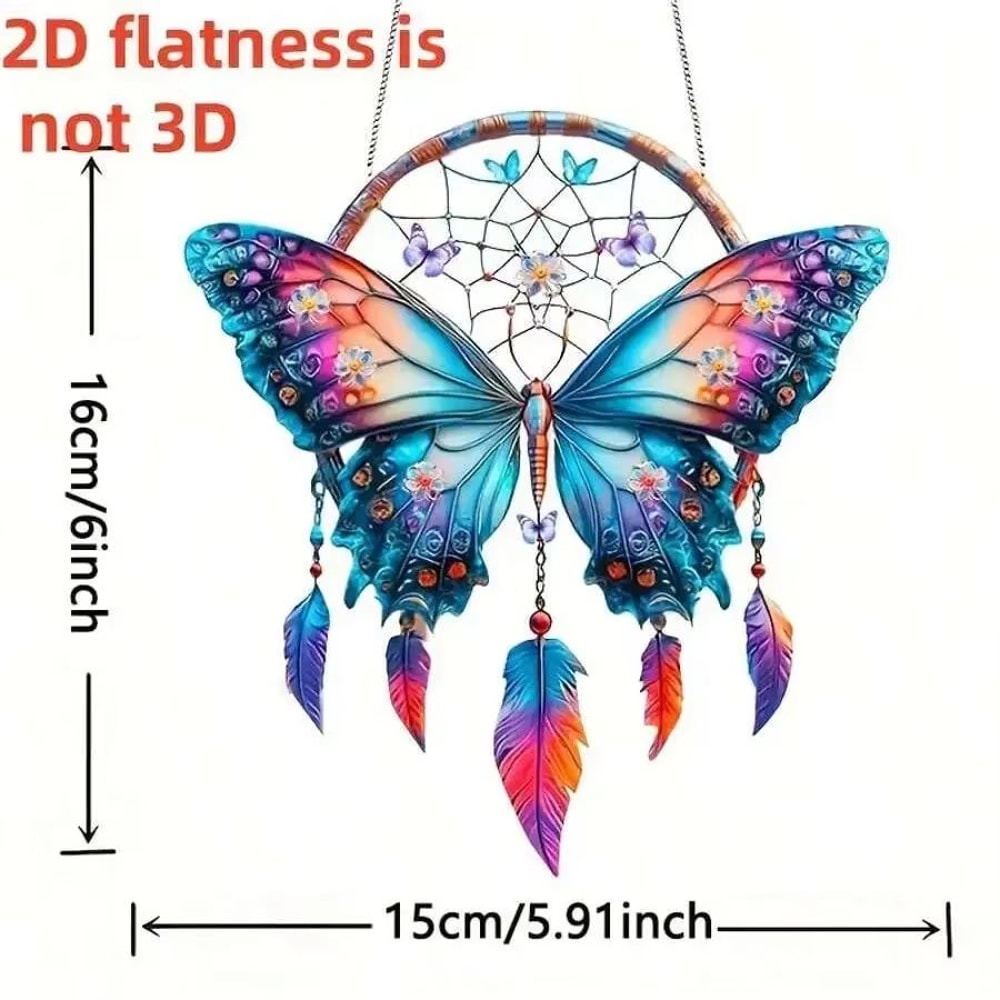 Shiny Butterfly Feather Pendant Elegant Hanging Decor For Home And Gifts 4