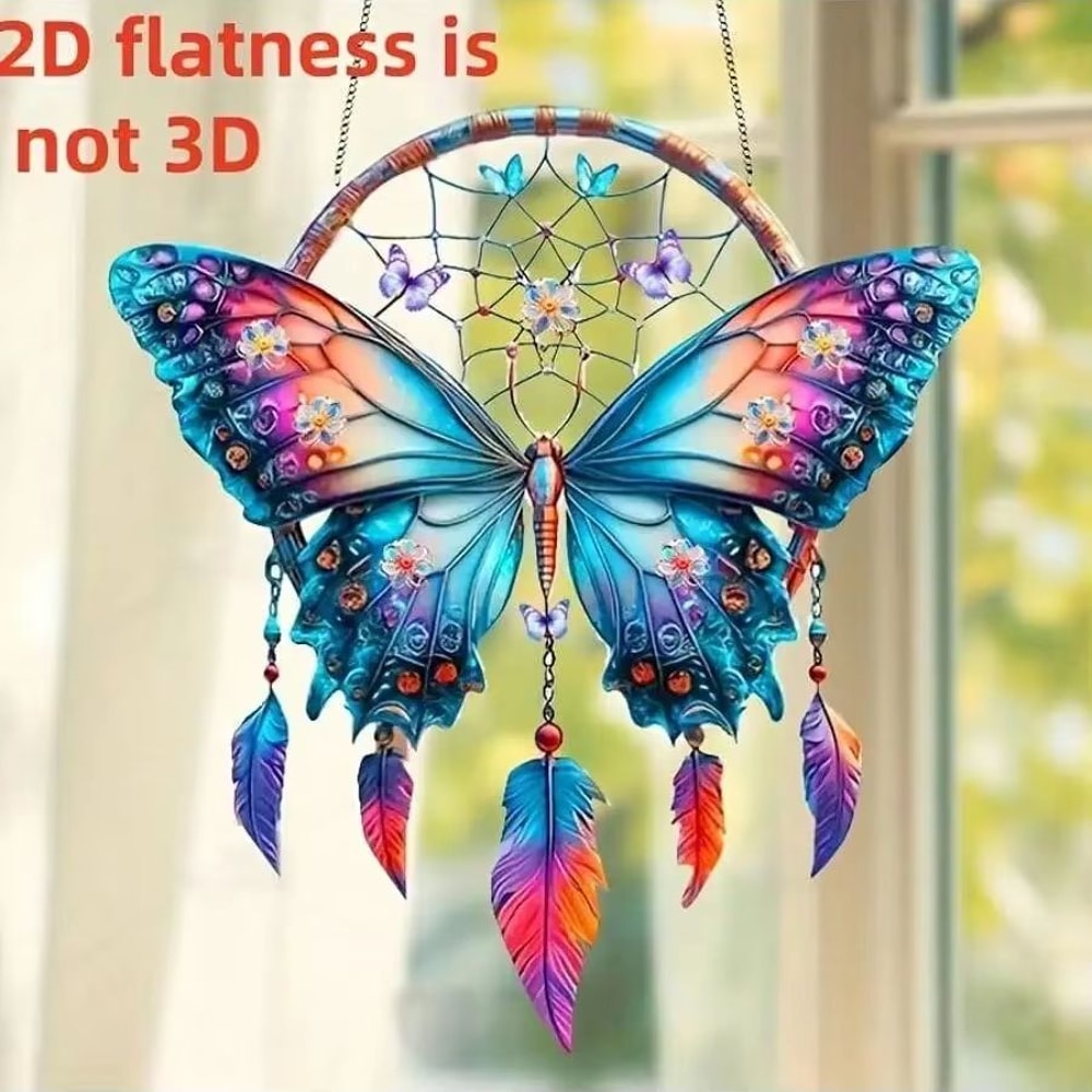 Shiny Butterfly Feather Pendant Elegant Hanging Decor For Home And Gifts 6