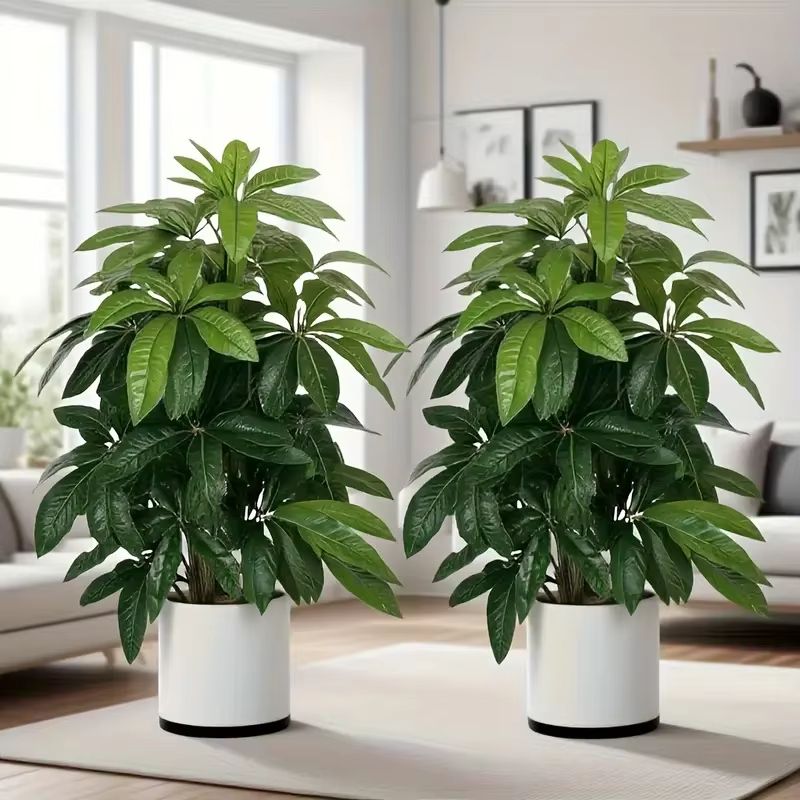 Large Artificial Money Tree Palm Realistic Tropical Plant For Indoor Outdoor Decor 0