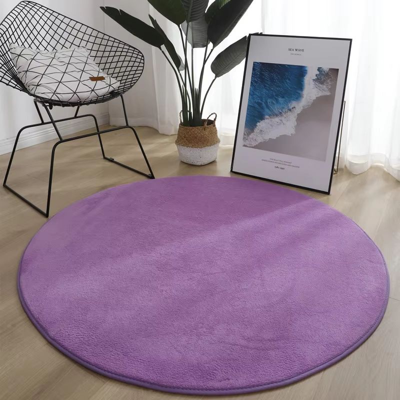 Round Coral Velvet Area Rug Extra Thick Non Slip Kids Play Mat Soft Floor Carpet 14